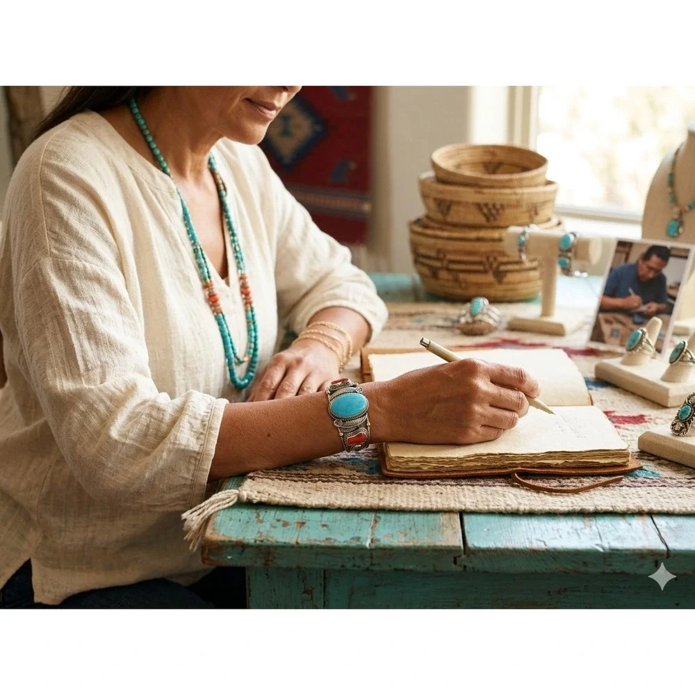 Navajo Sterling Silver Cuff Bracelet Genuine Native American Jewelry 6.25 ** - Picture 6 of 11